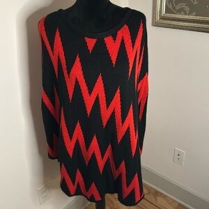 Texas Tech Red Riders knit poncho sweater red black‎ Sz L / XL